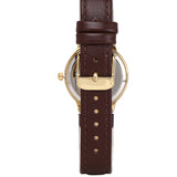 Freja Gold Leather Analog Watches (Brown)