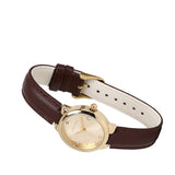 Freja Gold Leather Analog Watches (Brown)