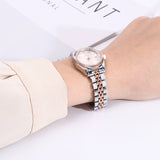 Darcy Metal Strap Analog Watch (Silver/Rose Gold)