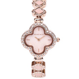 Saia Rose Gold Metal Watch with Necklace Set (Salmon)