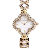 Saia Gold Metal Watch with Necklace Set (Gold)