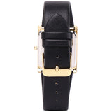 Atharis Gold Leather Watch with Necklace Set (Black)