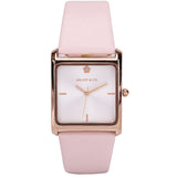 Atharis Rose Gold Leather Watch with Necklace Set (Pink)