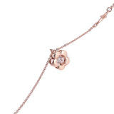 Atharis Rose Gold Leather Watch with Necklace Set (Pink)