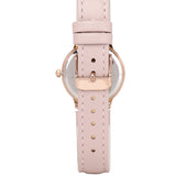 Fae Rose Gold Leather Analog Watches with Necklace Set (Pink)