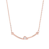 Fae Rose Gold Leather Analog Watches with Necklace Set (Pink)
