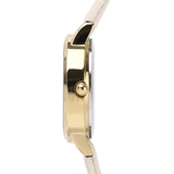 Shireen Gold Leather Watch with Bracelet Set  (White)