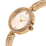 Sora Rhinestone Analog Watch with Bracelet Set (Gold)
