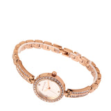 Sora Rhinestone Analog Watch with Bracelet Set (Rose Gold)