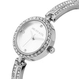 Sora Rhinestone Analog Watch with Bracelet Set (Silver)