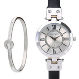 Sylvia Rose Gold Analog Watch with Bangle (Black)