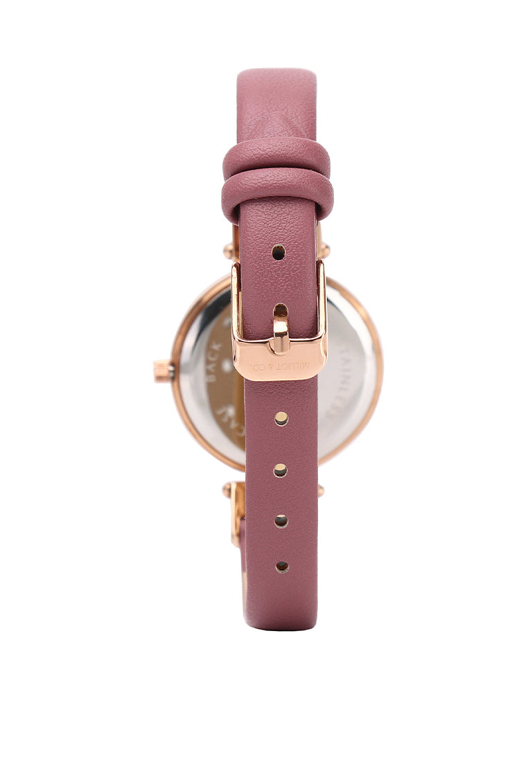Sylvia Rose Gold Analog Watch with Bangle (Chestnut)