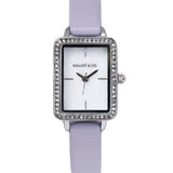 Shirley Silver Leather Watch with Bangle Set (Thistle)