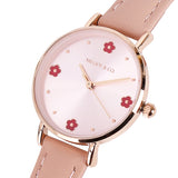 Susy Rose Gold Leather Watch with Bangle Set (Nude)