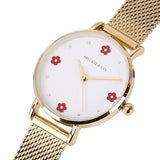 Susy Gold Mesh Watch with Bangle Set (Gold)