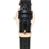 Ava Rose Gold Leather Watch with Bangle Set (Black)