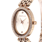 Ava Rose Gold Metal Watch with Bangle Set (Salmon)