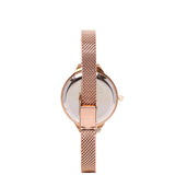 Valerie Mesh Strap Analog Watch with Bangle Set (Beige)