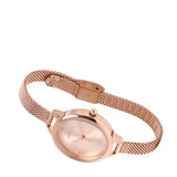Valerie Mesh Strap Analog Watch with Bangle Set (Rose Gold)