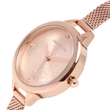Valerie Mesh Strap Analog Watch with Bangle Set (Rose Gold)