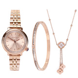 Ellysa Rose Gold Metal Watch Gift Set (Salmon)