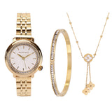 Ellysa Gold Metal Watch Gift Set (Gold)