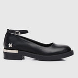 A Smiling Heart Ankle-Strap Flats & Ballerina (Black)