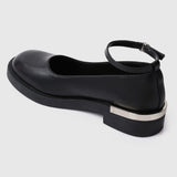 A Smiling Heart Ankle-Strap Flats & Ballerina (Black)