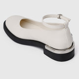 A Smiling Heart Ankle-Strap Flats & Ballerina (Bone)