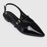 Aurelie Pointed Toe Flats & Ballerina (Black)