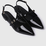 Aurelie Pointed Toe Flats & Ballerina (Black)