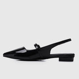 Aurelie Pointed Toe Flats & Ballerina (Black)