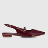 Aurelie Pointed Toe Flats & Ballerina (Maroon)