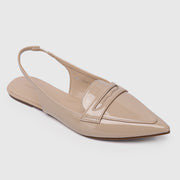 Gaia Slingback Flats & Ballerina (Blanched Almond)
