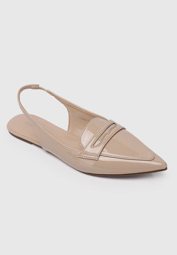 Gaia Slingback Flats & Ballerina (Blanched Almond)