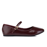 Aelia Rounded Toe Flats & Ballerina (Maroon)