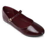 Aelia Rounded Toe Flats & Ballerina (Maroon)