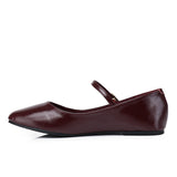 Aelia Rounded Toe Flats & Ballerina (Maroon)