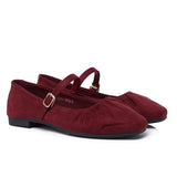 Iris Mary Jane Ballerina & Flats (Maroon)