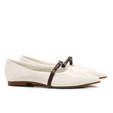 Aileen Patent Flats & Ballerina (White)