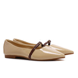 Aileen Patent Flats & Ballerina (Khaki)