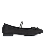 Celeste Crystal-Strap Ballerina & Flats (Black)