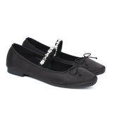 Celeste Crystal-Strap Ballerina & Flats (Black)