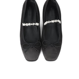 Celeste Crystal-Strap Ballerina & Flats (Black)