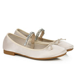 Celeste Crystal-Strap Ballerina & Flats (Nude)