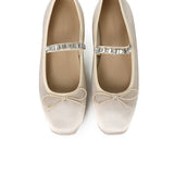 Celeste Crystal-Strap Ballerina & Flats (Nude)