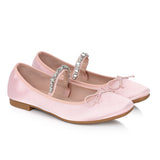 Celeste Crystal-Strap Ballerina & Flats (Pink)