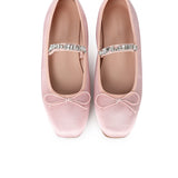 Celeste Crystal-Strap Ballerina & Flats (Pink)