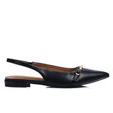 Clara Pointed Toe Ballerina & Flats (Black)