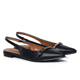 Clara Pointed Toe Ballerina & Flats (Black)